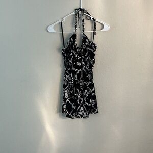 White House Black Market Monochrome Floral Dress